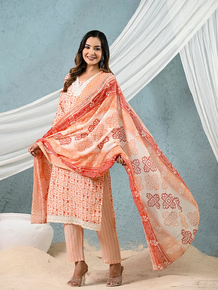 cotton orange kurta dupatta setoffline_sku-8-Yufta Store-7044SKDORM