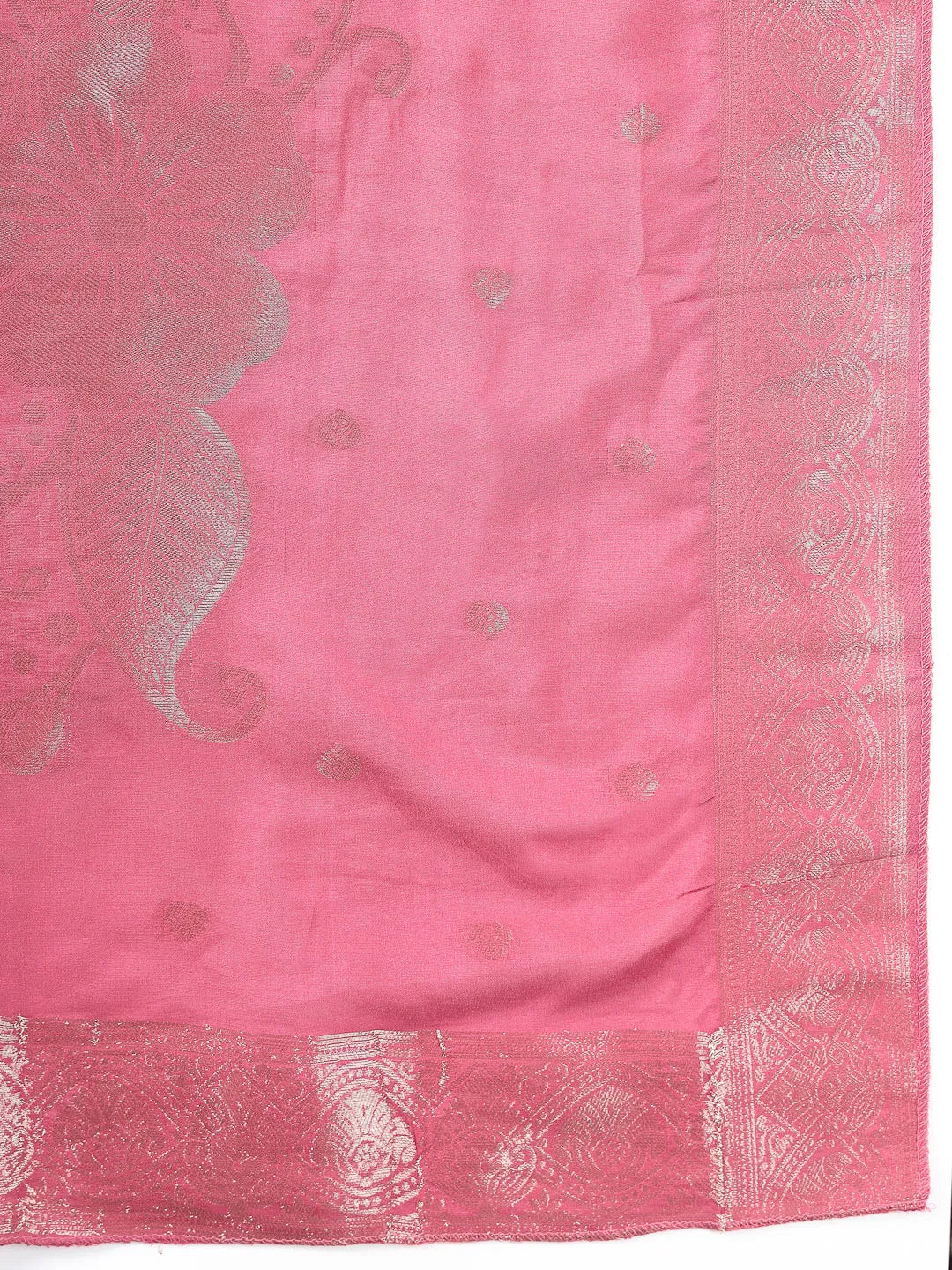 Pink Dori-Embroidery Straight Silk Blend Kurta Trouser Dupatta Set-Yufta Store-6719SKDPKM