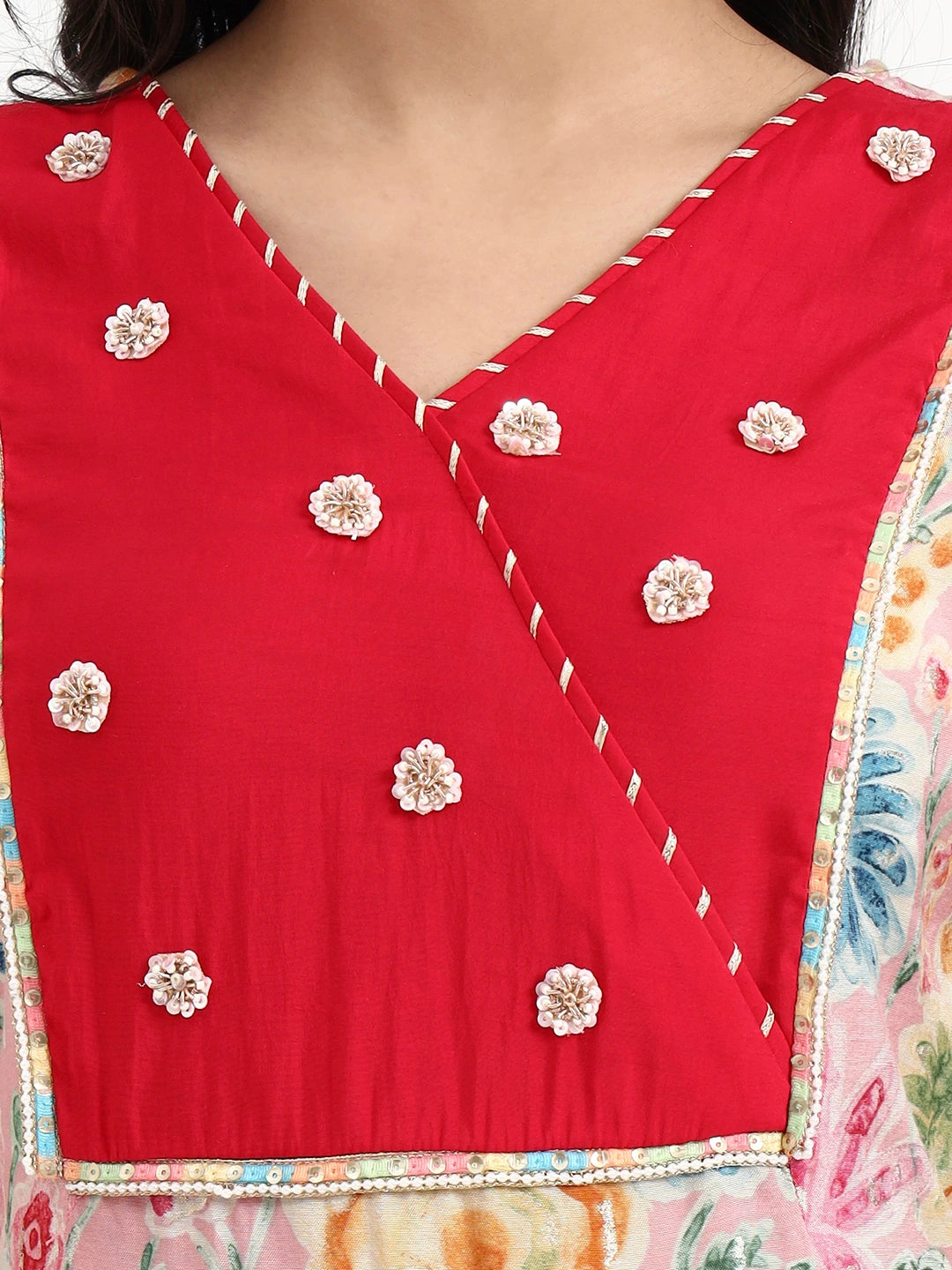 Pink Lensing A Line Latest Yoke Design Kurta Pant Dupatta Set