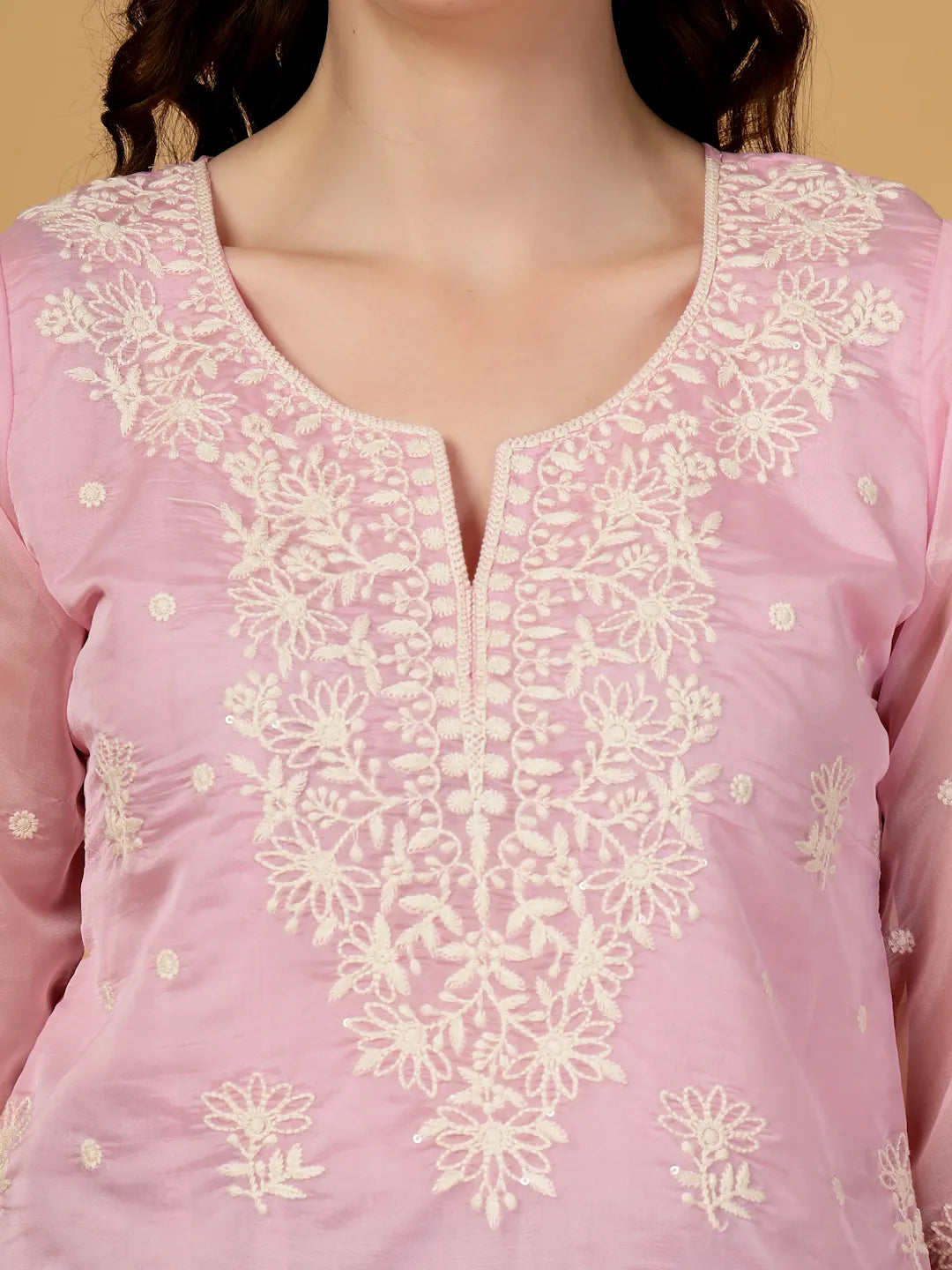 Pink Organza Top-Yufta Store-6463TOPPKS