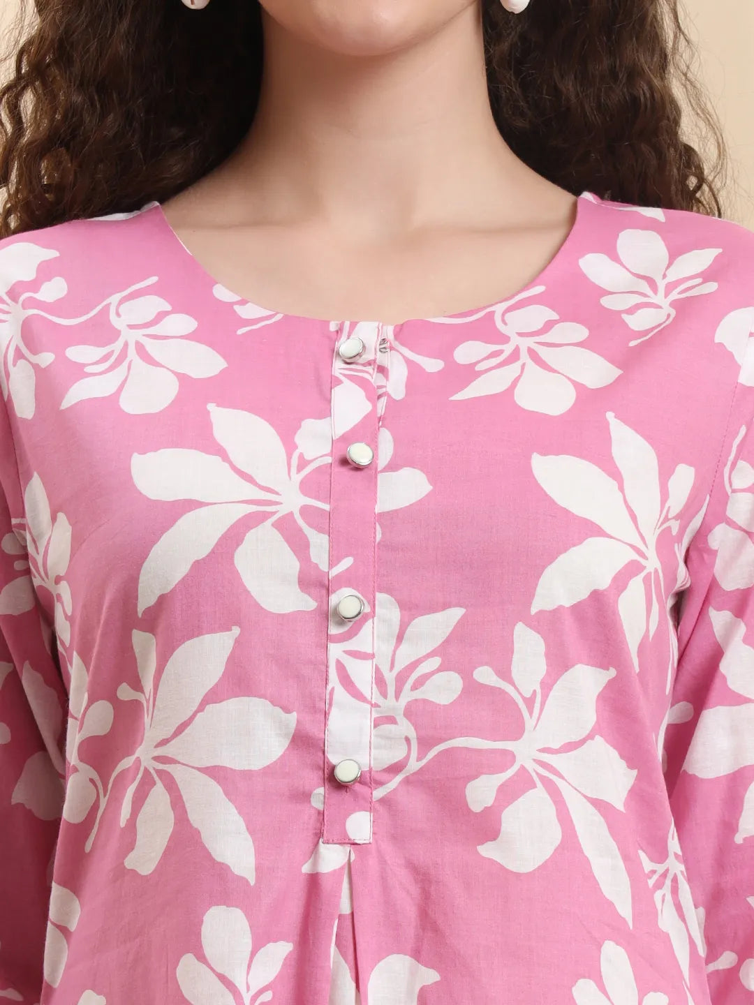 Pink Pure Cotton Straight Kurta Pant Setyufta Pink Cotton Straight Kurta Pant