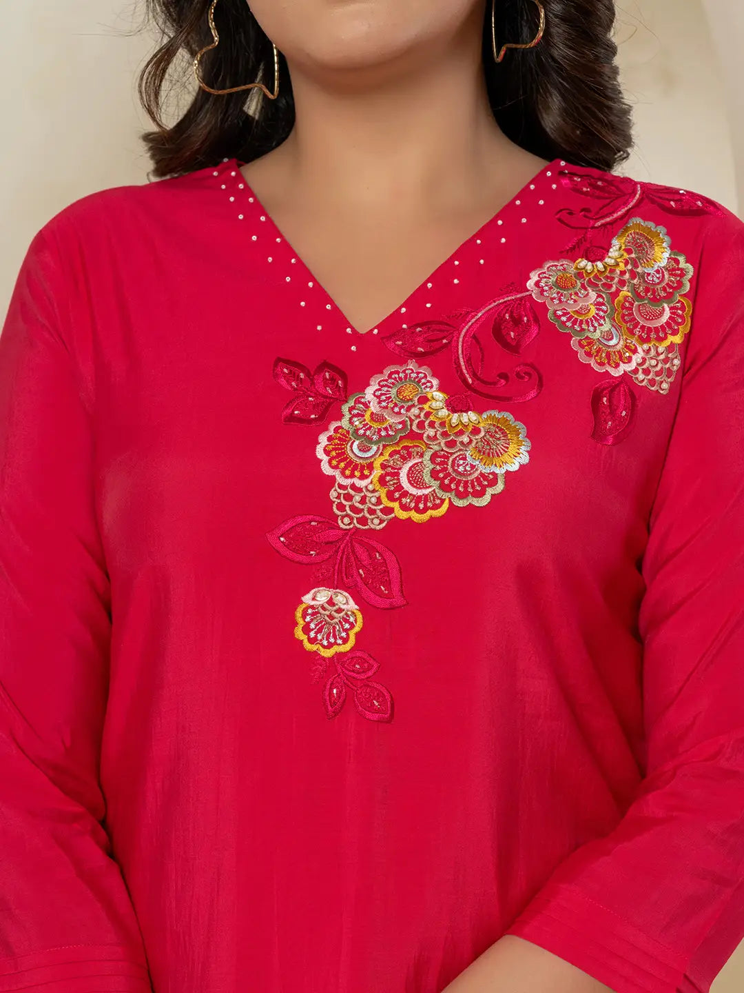 Pink Thread_Work Shirt And Palazzo Silk Blend Co-Ord Set-Yufta Store-7299CRDPKS