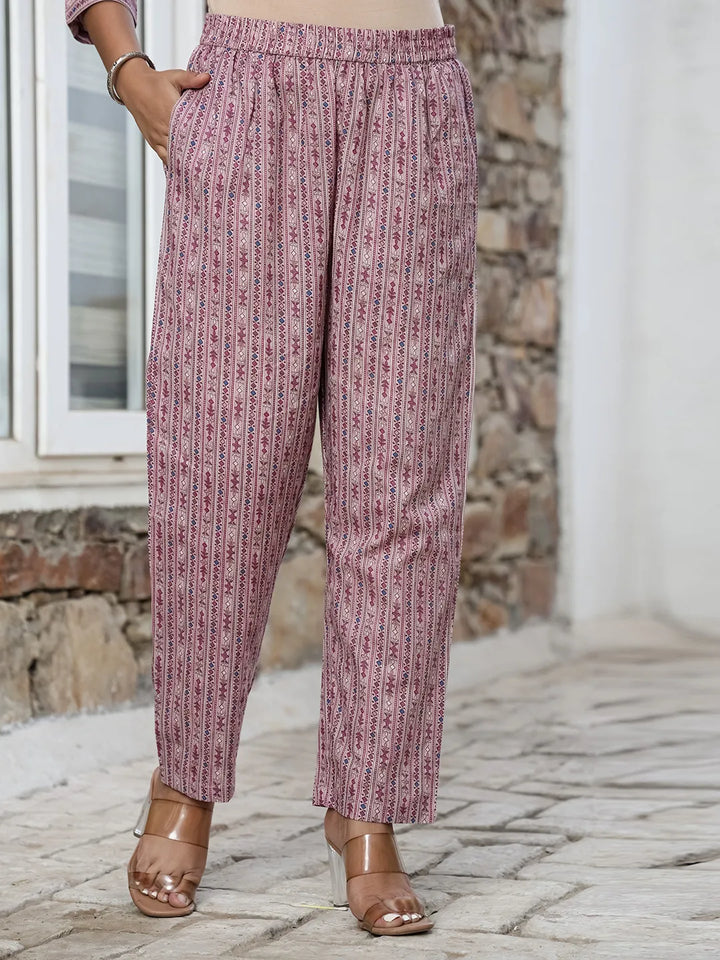 Purple Cotton Straight Kurta Set With Handwork-Yufta Store-1838SKDPRM