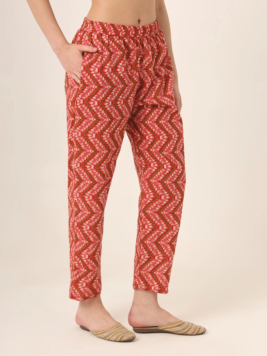 Red Pure Cotton Straight Kurta Pants Dupatta Set-Yufta Store-6260SKDRDM