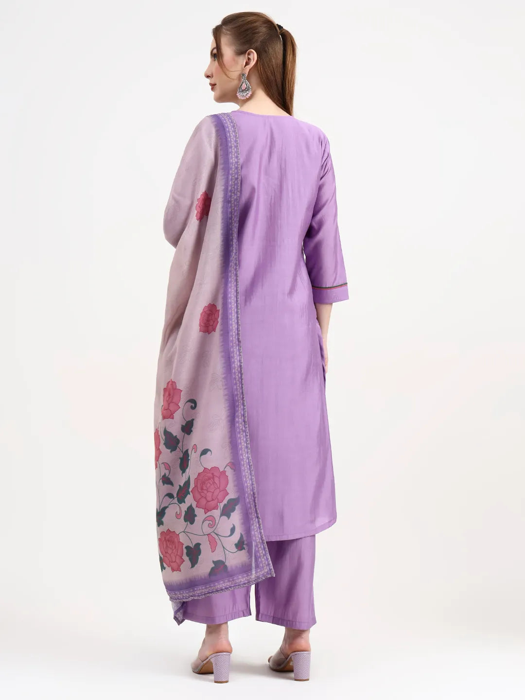 Roman Silk Lavender Kurta Dupatta Pant Set