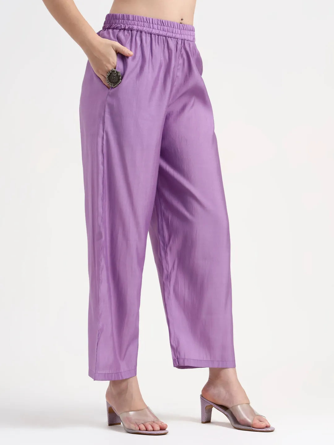 Roman Silk Lavender Kurta Dupatta Pant Set