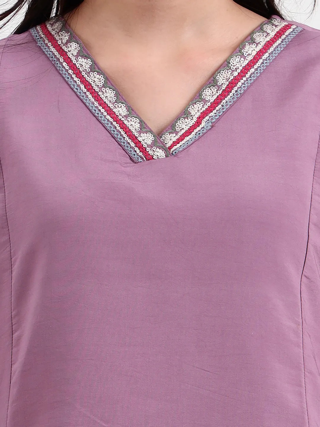 Roman Silk Lavender Kurta Dupatta Pant Setset