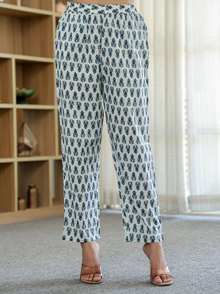 Sky Blue Pure Cotton Straight Kurta Dupatta Set With Lacework-Yufta Store-6187SKDSBM