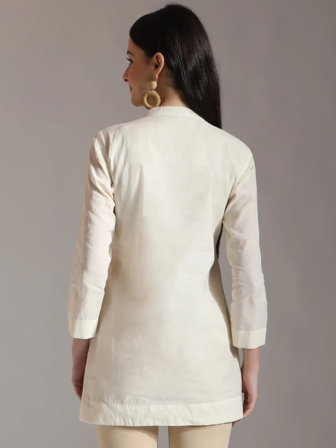 White Pure Cotton Embroidered Top-Yufta Store-6448TOPWHS