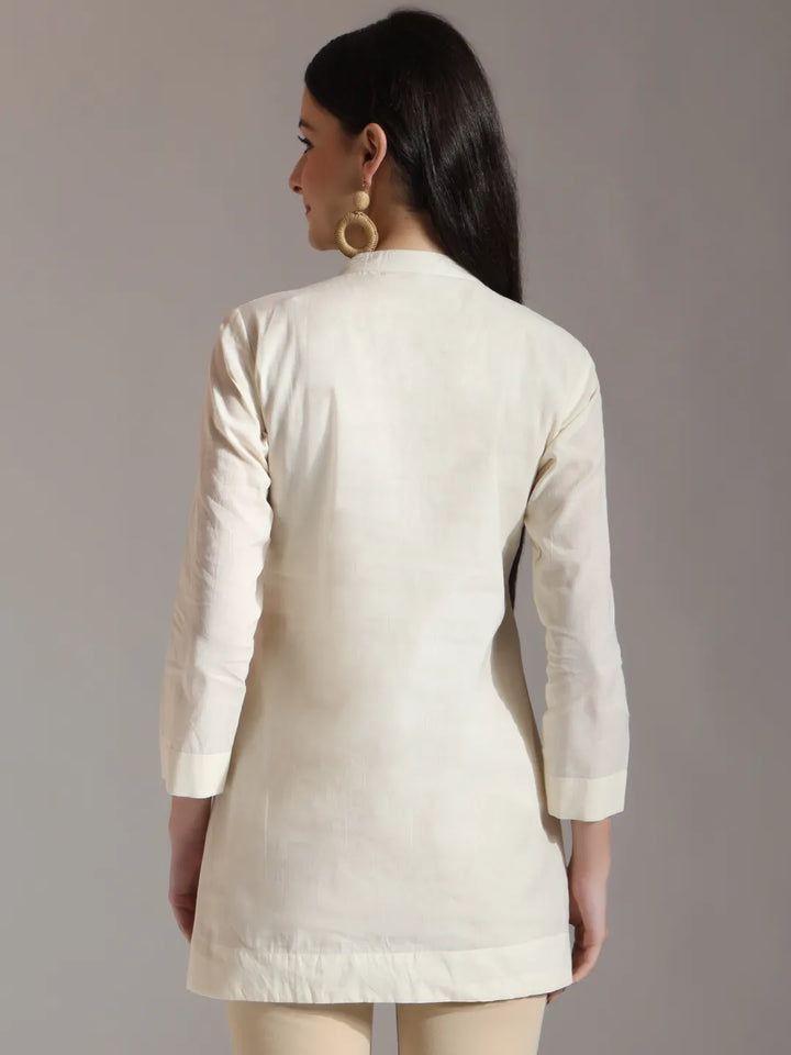 White Pure Cotton Embroidered Top-Yufta Store-6448TOPWHS