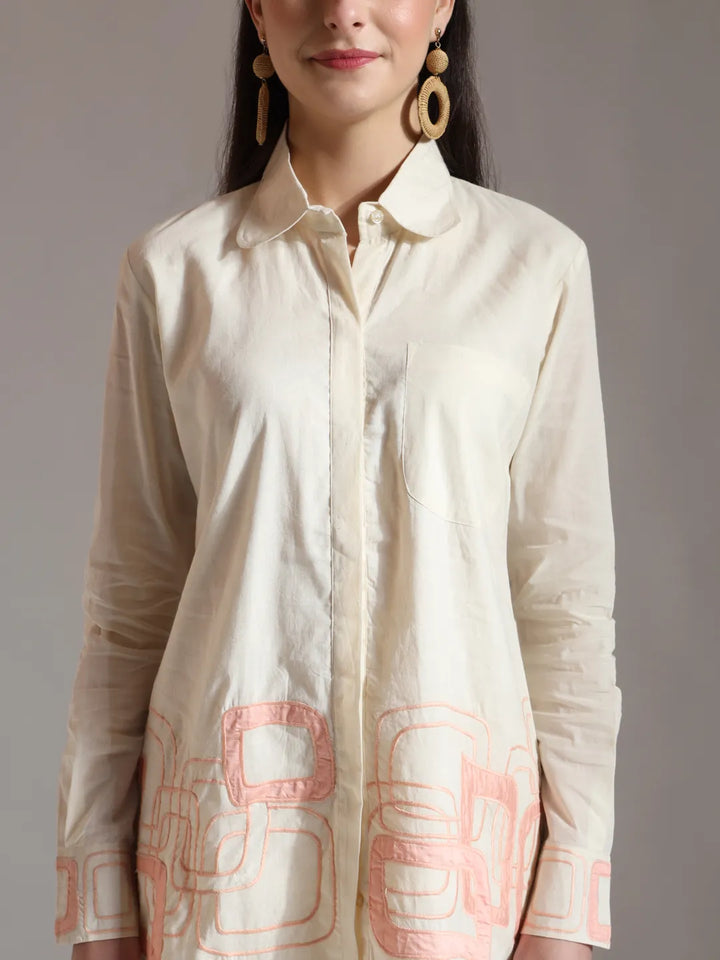 White Pure Cotton Top With Embroidery With Lining-Yufta Store-6446TOPWHS