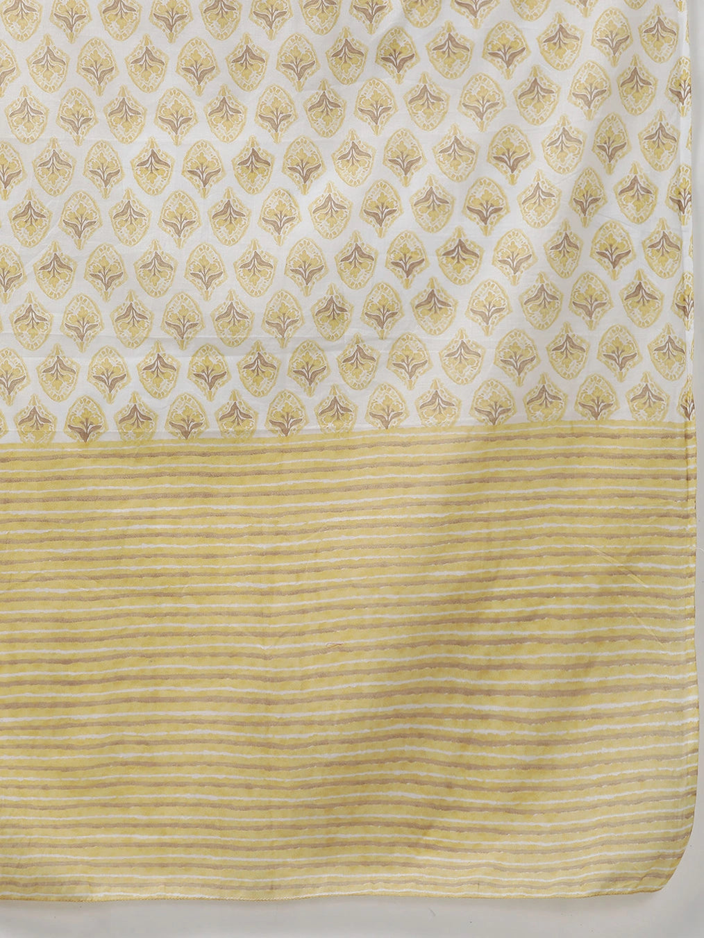 Yellow Floral Embroidered Sequinned Pure Cotton Kurta with Trousers & With Dupatta Set-Yufta Store-1443SKDYLS