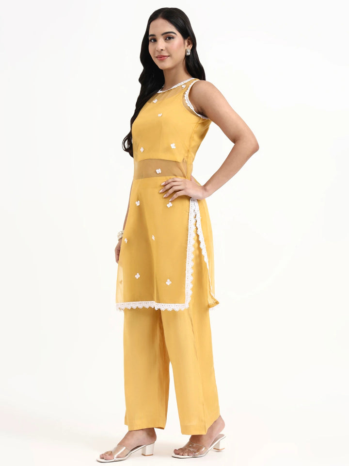 Yellow Organza Co-Ord Set