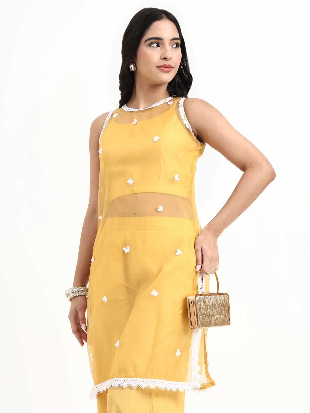 Yellow Organza Co-Ord Set